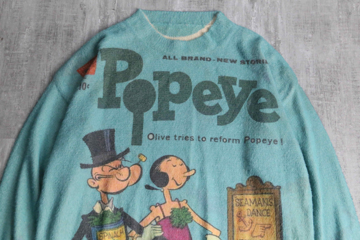 Popeye” magazine cover crew neck knit