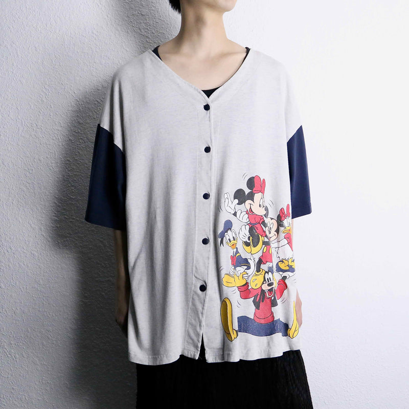 disney character print baseball shirt