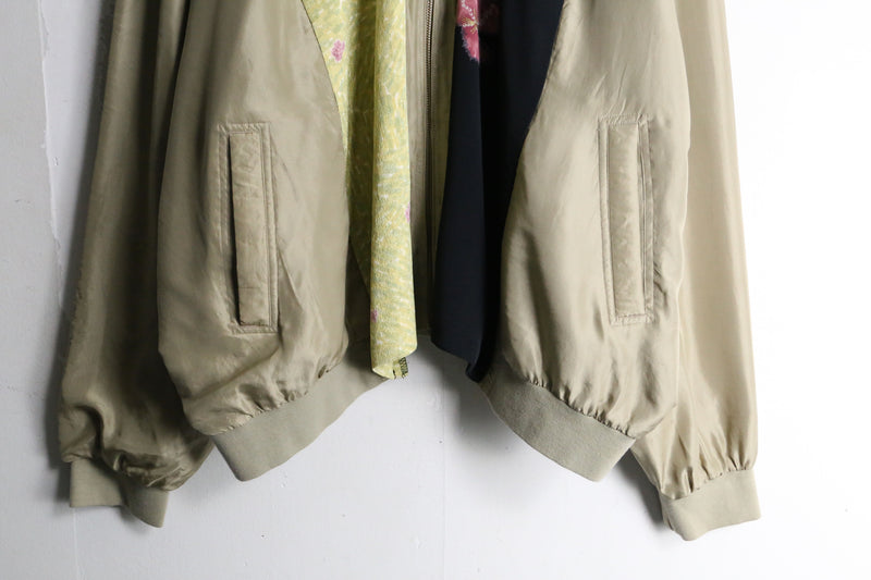 "Re:make" KIMONO mix silk blouson