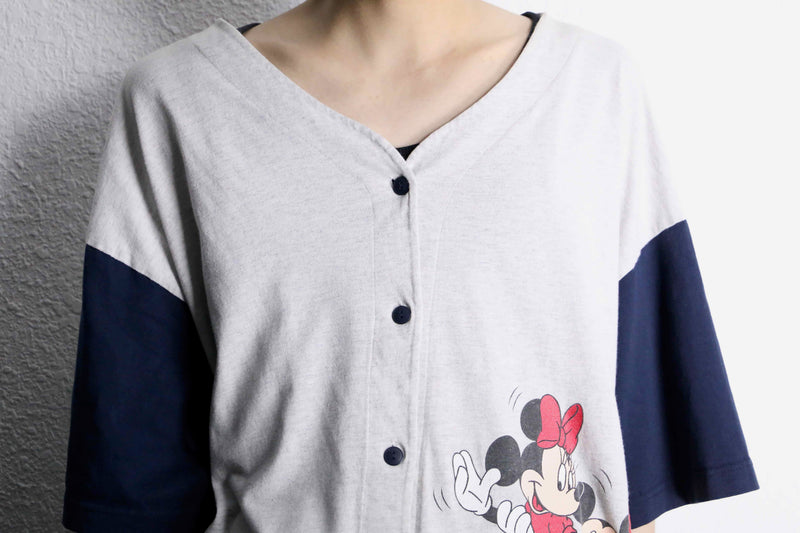 disney character print baseball shirt