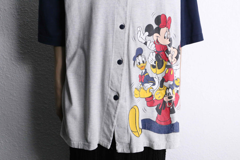 disney character print baseball shirt