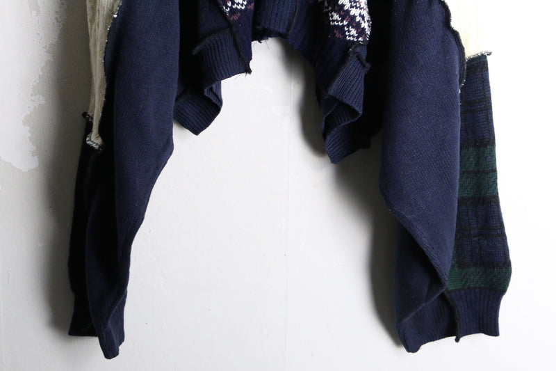 "Re:make" dark tone short length knit