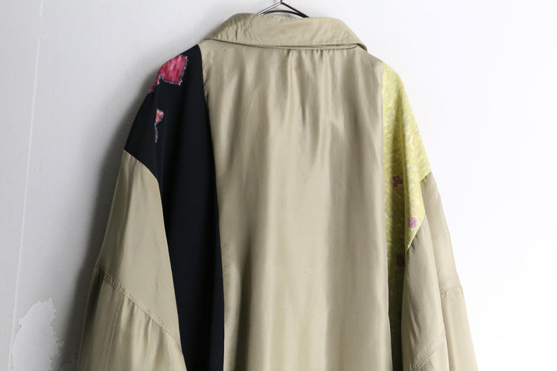 "Re:make" KIMONO mix silk blouson