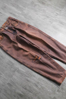 faded brown logo design denim pants