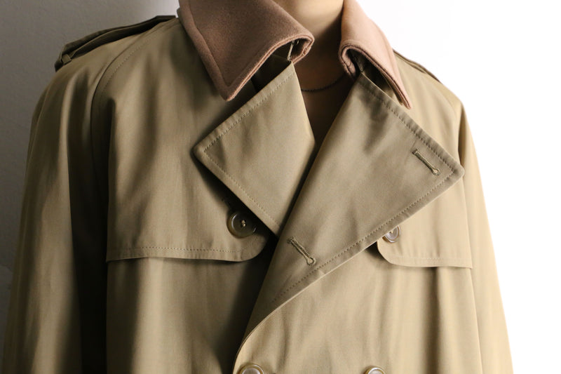 beige color 2way trench coat