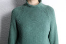 “L.L.Bean” turquoise green turtle neck raglan sleeve cotton knit