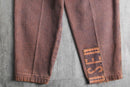faded brown logo design denim pants
