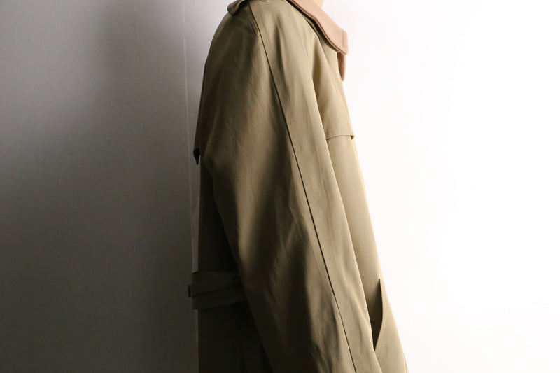 beige color 2way trench coat