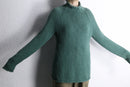 “L.L.Bean” turquoise green turtle neck raglan sleeve cotton knit