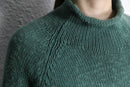“L.L.Bean” turquoise green turtle neck raglan sleeve cotton knit