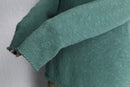 “L.L.Bean” turquoise green turtle neck raglan sleeve cotton knit