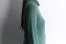 “L.L.Bean” turquoise green turtle neck raglan sleeve cotton knit
