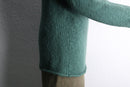 “L.L.Bean” turquoise green turtle neck raglan sleeve cotton knit