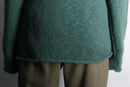 “L.L.Bean” turquoise green turtle neck raglan sleeve cotton knit