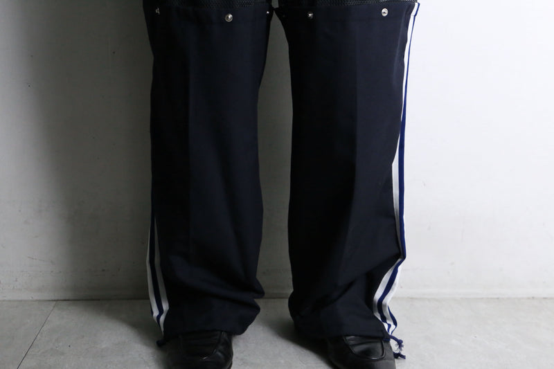 "Re:make" track × slacks layered mesh pants