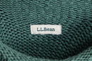 “L.L.Bean” turquoise green turtle neck raglan sleeve cotton knit
