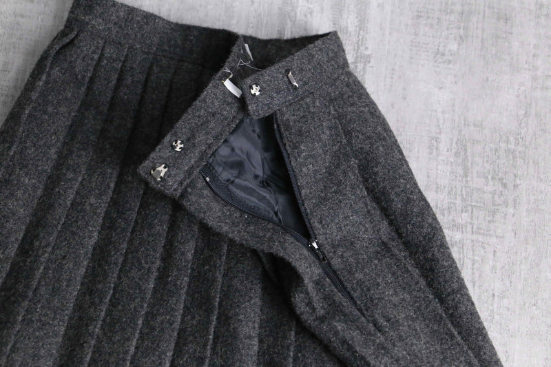 Wool Touch Pleated Skirt