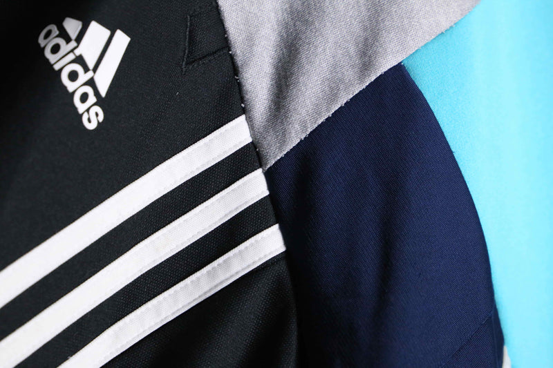 "Re:make" random patchwork blue track jacket