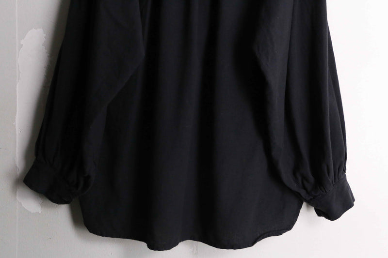 black smock taste lace up shirt pullover