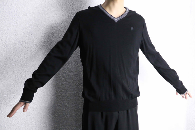 “TRUSSARDI Jeans” V-neck wool knit