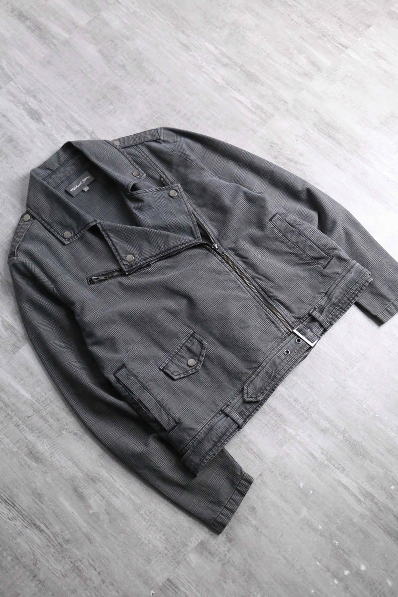gren check cotton rider's short jacket