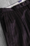 1970-80s 3tuck stripe wide slacks