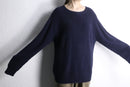 “LAND’S END” navy raglan sleeve cotton knit
