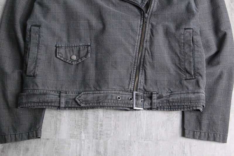 gren check cotton rider's short jacket