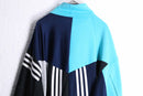 "Re:make" random patchwork blue track jacket