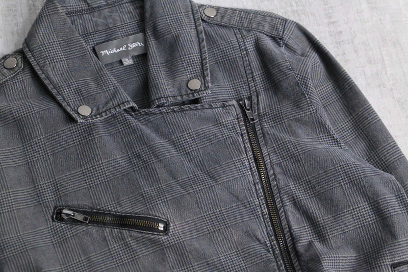 gren check cotton rider's short jacket