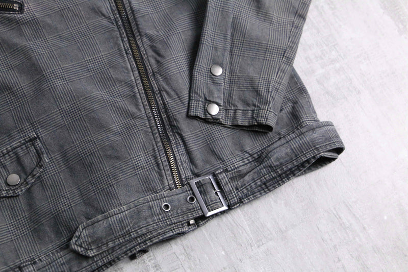 gren check cotton rider's short jacket
