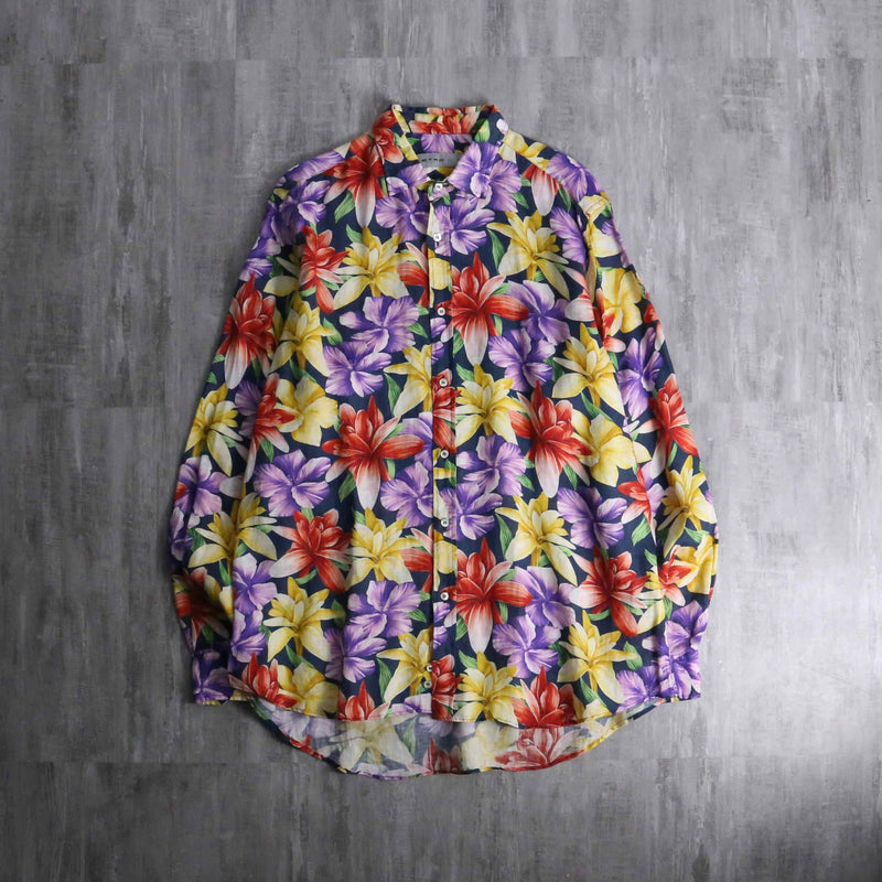 2000s ETRO L/S linen aloha shirt
