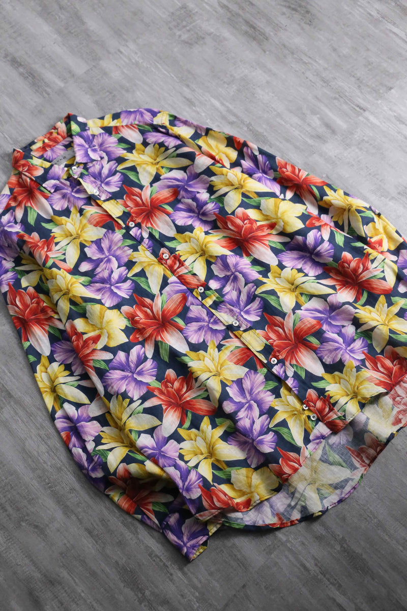 2000s ETRO L/S linen aloha shirt