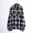 monotone faded check flannel shirt
