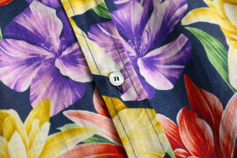 2000s ETRO L/S linen aloha shirt
