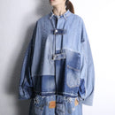 "Re:make" denim patchwork china jacket