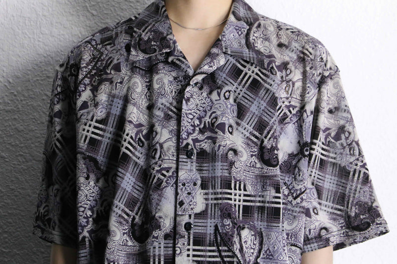 "PRONTI" botanical paisley pattern S/S shirt
