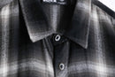 monotone faded check flannel shirt
