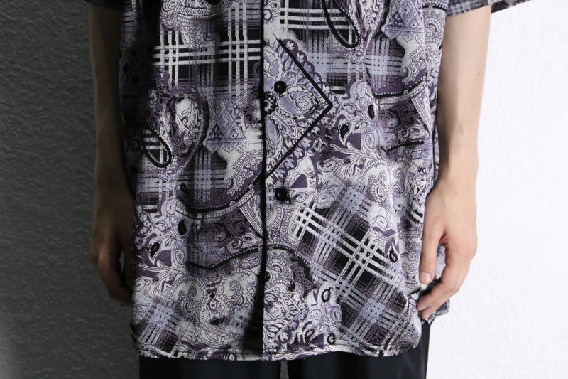 "PRONTI" botanical paisley pattern S/S shirt