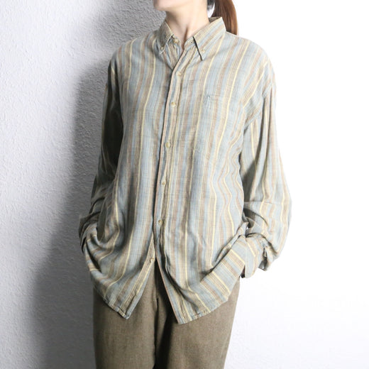 mint blue stripe cotton shirt.