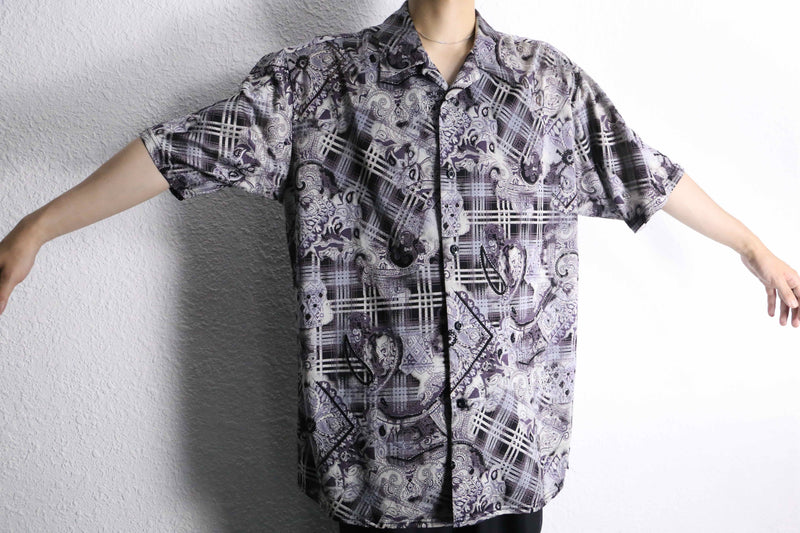 "PRONTI" botanical paisley pattern S/S shirt