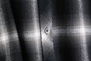 monotone faded check flannel shirt