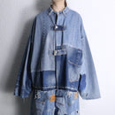 "Re:make" denim patchwork china jacket