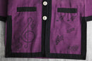 melody design purple shirt jacket
