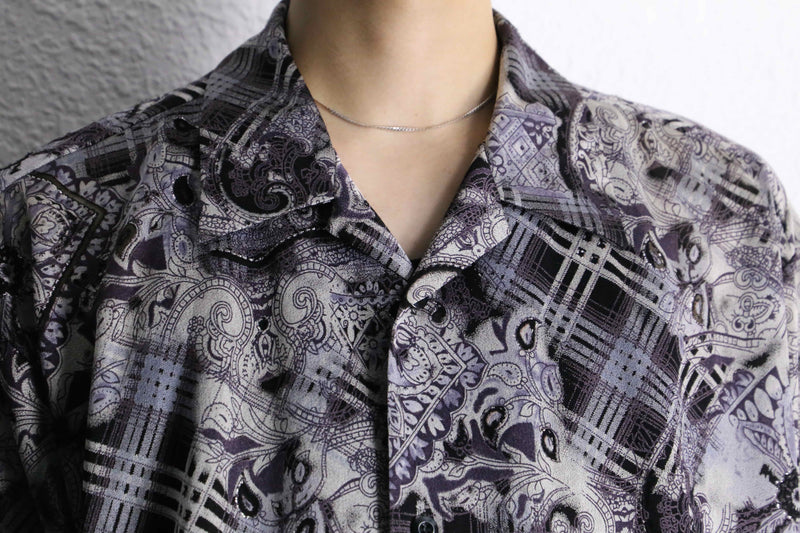 "PRONTI" botanical paisley pattern S/S shirt