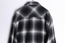 monotone faded check flannel shirt
