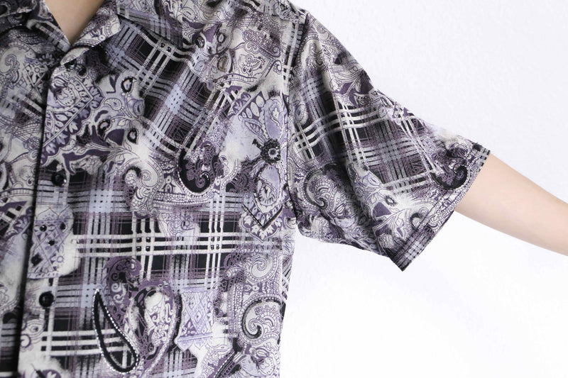 "PRONTI" botanical paisley pattern S/S shirt