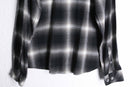 monotone faded check flannel shirt
