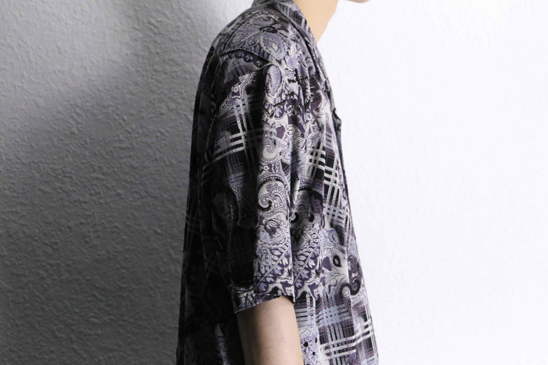 "PRONTI" botanical paisley pattern S/S shirt