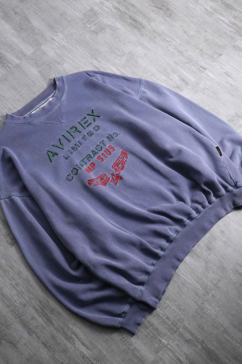 2000s AVIREX faded over sweat shirt